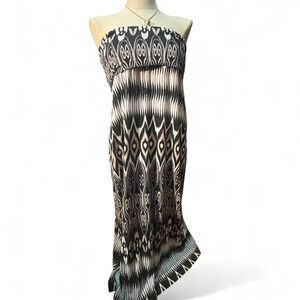 Cynthia Rowley Black and Cream Strapless Dress